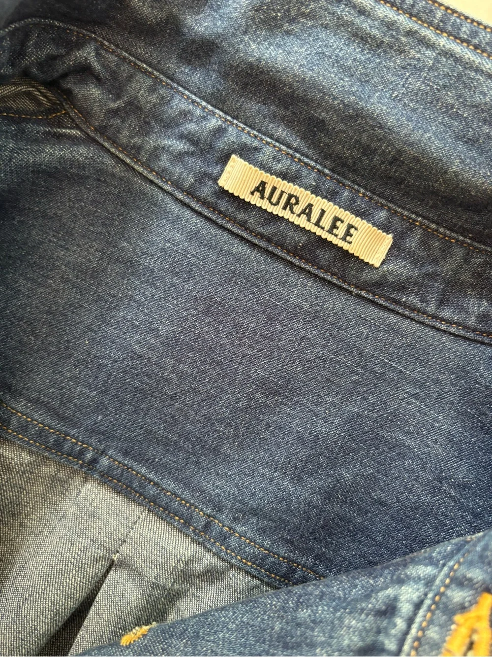 Auralee Dark Blue Denim selvedge shirt